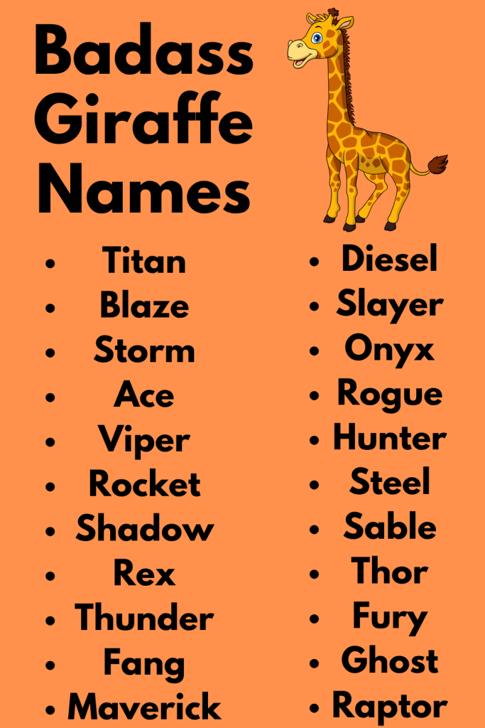270 Badass Giraffe Names