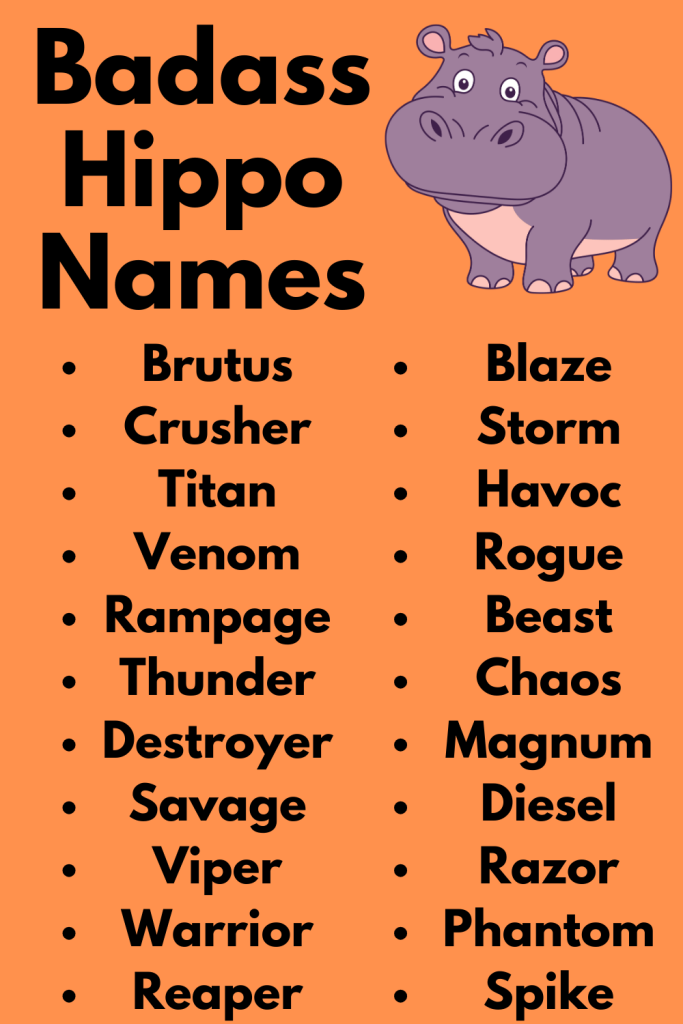 Badass Hippo Names