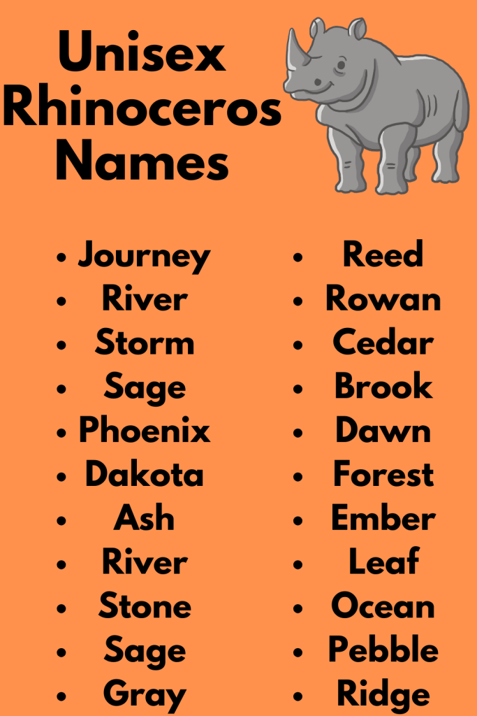 Unisex Rhinoceros Names