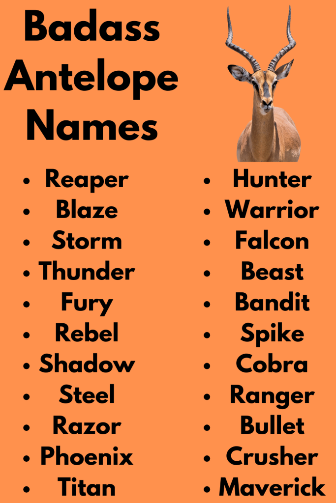 Badass Antelope Names