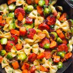 Autumn Sausage Pasta with Brussels Sprouts recipe