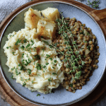 High Protein Lentil Stew Over Mashed Potatoes recipe
