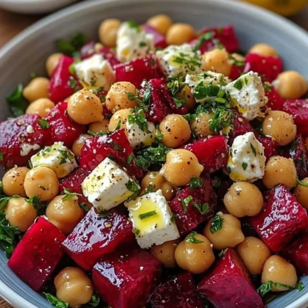 Chickpea Beet Feta Salad recipe