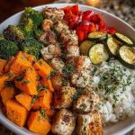Roasted Chicken Sweet Potato Rice Bowl