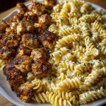 Garlic Parmesan Chicken Bites with Creamy Rotini recipe
