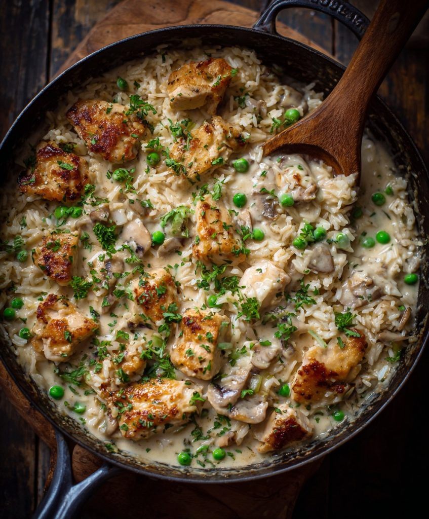 Creamy Smothered Chicken and Rice recipe