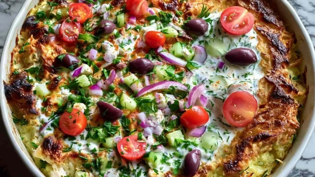 Dump and Bake Chicken Tzatziki Casserole recipe