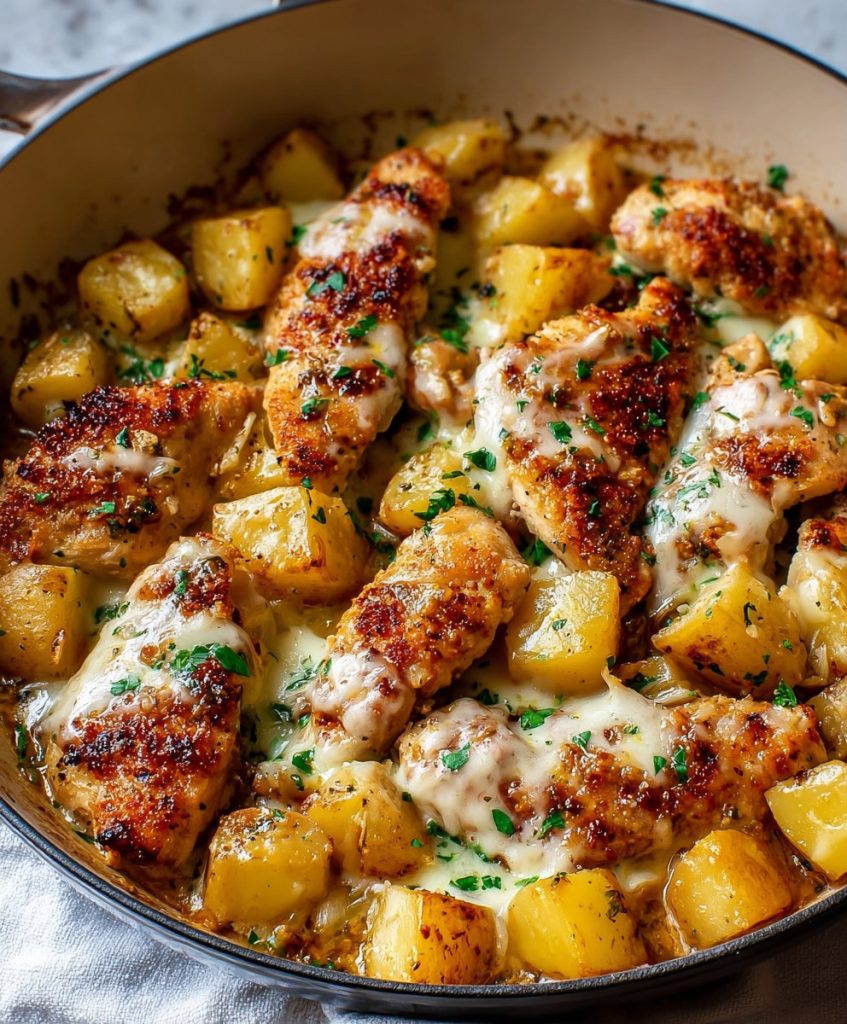 Garlic Parmesan Crockpot Chicken and Potatoes recipe