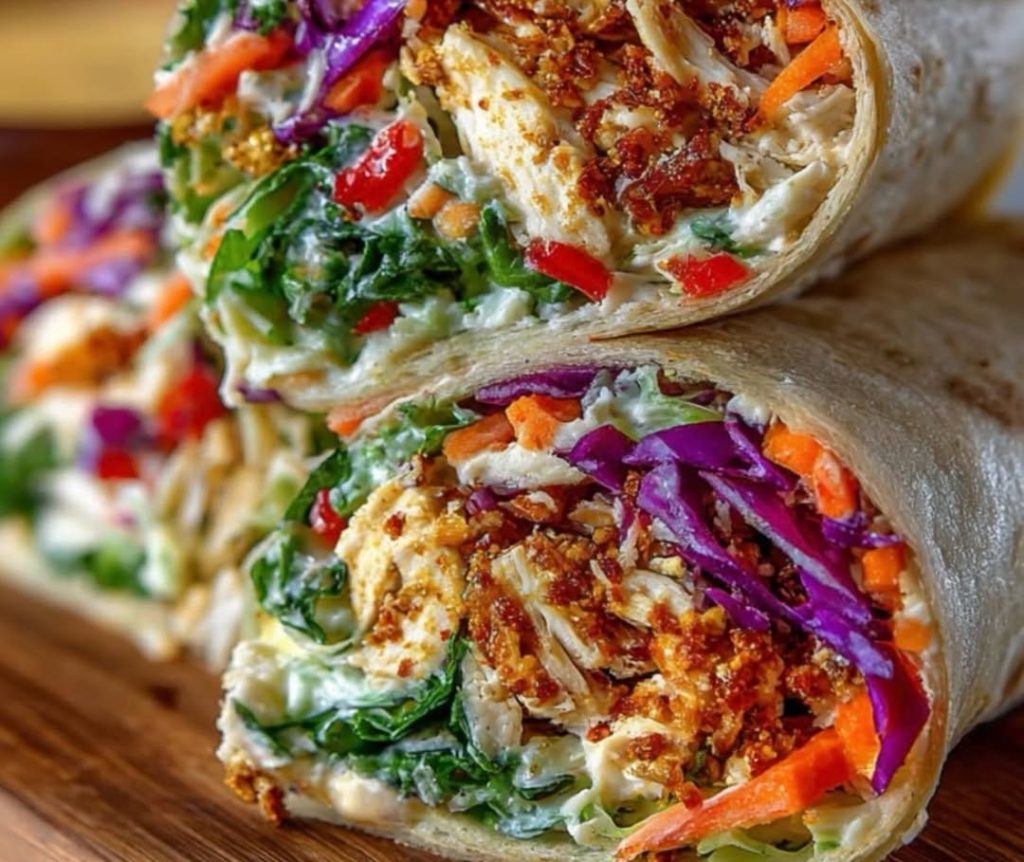 Thai Chicken Wrap with Crunchy Asian Slaw recipe
