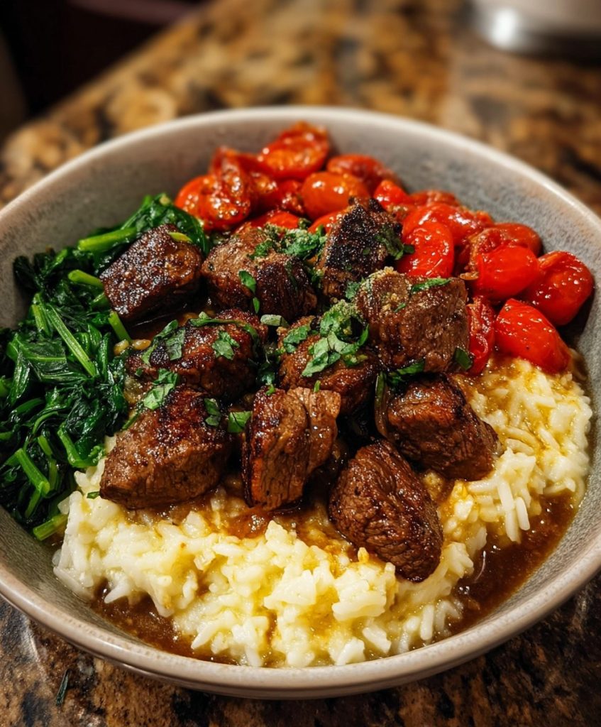 Garlic Butter Beef Rice recipe