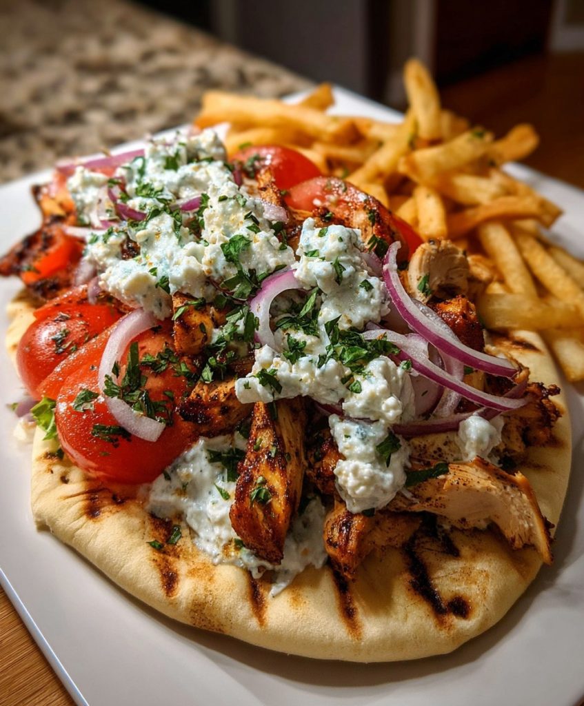 Greek Chicken Gyro Pasta recipe