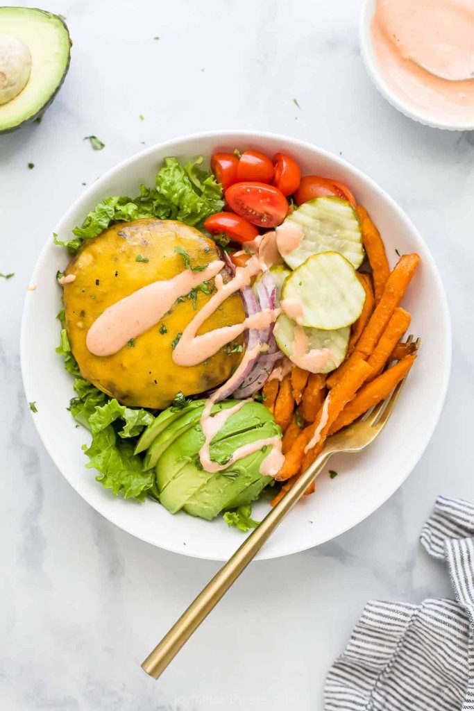 High Protein Burger Bowl recipe