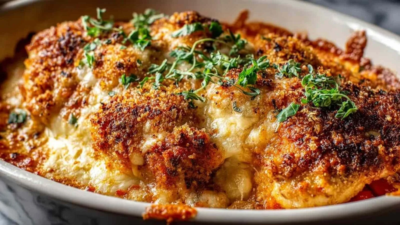 High Protein Chicken Parmesan Casserole recipe