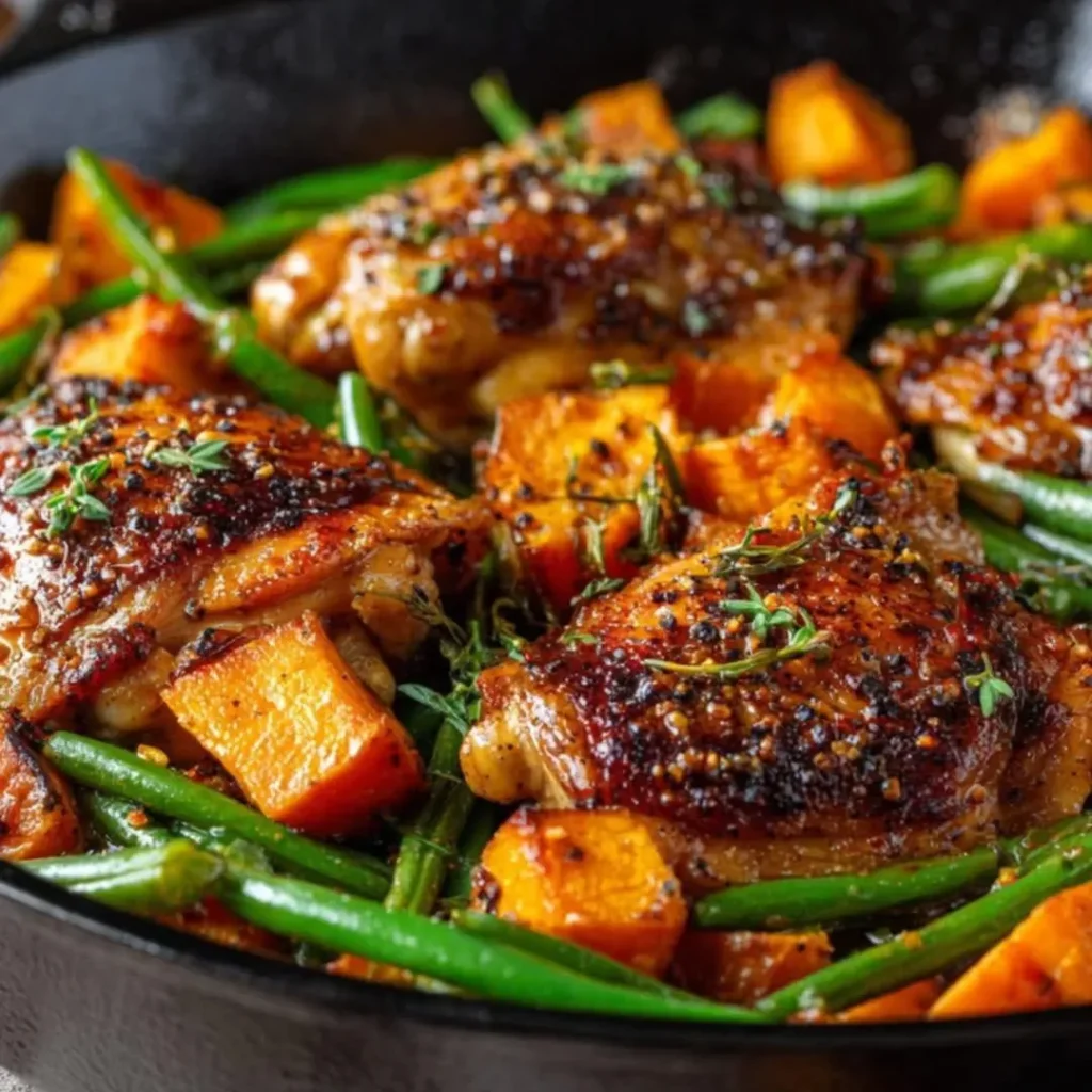 Honey Garlic Chicken and Green Beans recipe