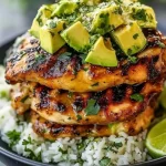 Honey Lime Chicken Avocado Rice Stack recipe