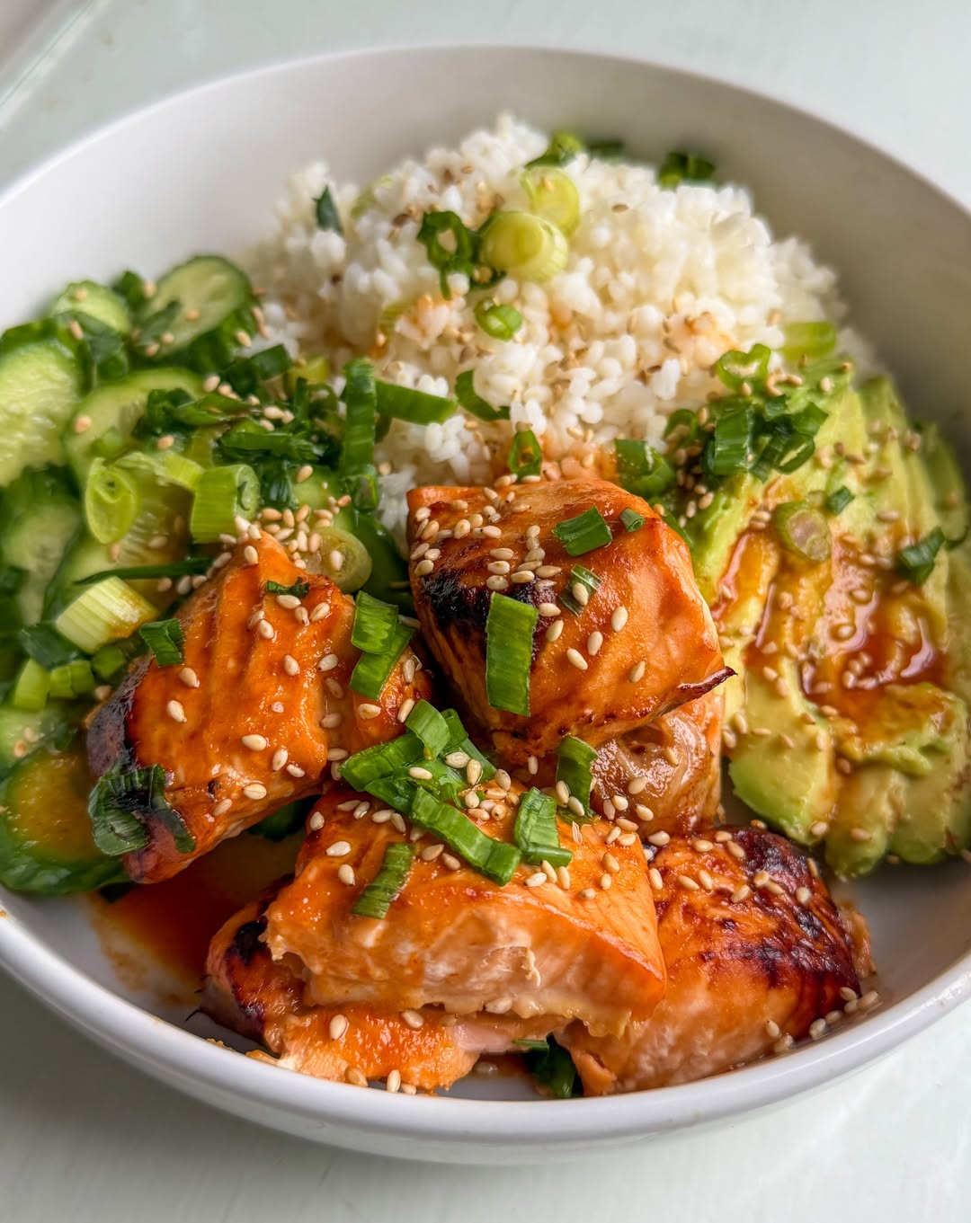 Sriracha Honey Salmon Bowls recipe