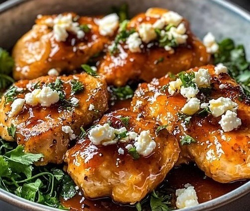 Easy Hot Honey Infused Feta Chicken recipe