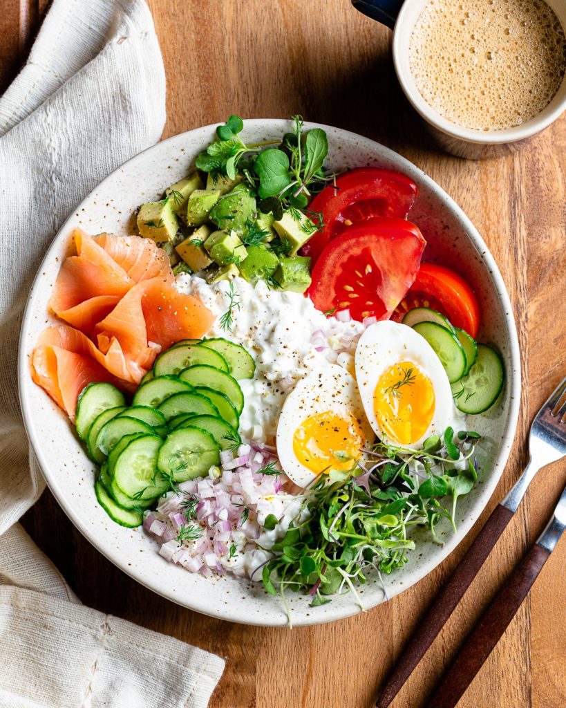 Cottage Cheese Salad with Smoked Salmon recipe