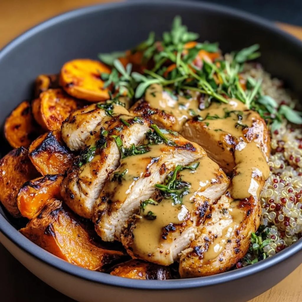 Maple Dijon Chicken Sweet Potato Bowls recipe