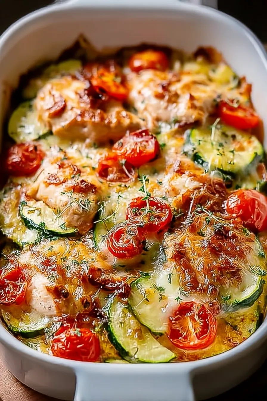 Mediterranean Chicken Zucchini Bake recipe