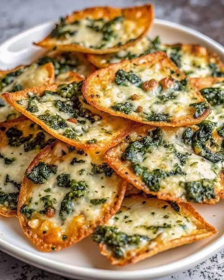 Mediterranean Spinach and Feta Cheese Crisps recipe