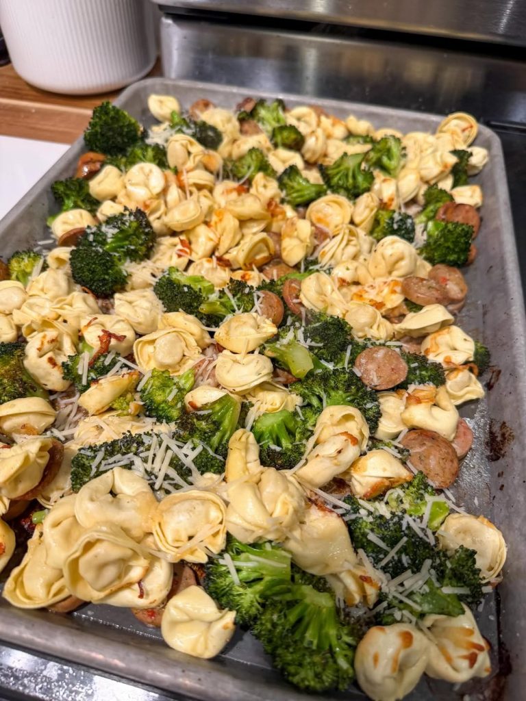 Sheet Pan Broccoli Tortellini Bake recipe