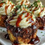 Smoky Bourbon BBQ Bacon Wrapped Meatloaf Cupcakes recipe