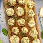High Protein Spinach Dip Stuffed Mushrooms recipe