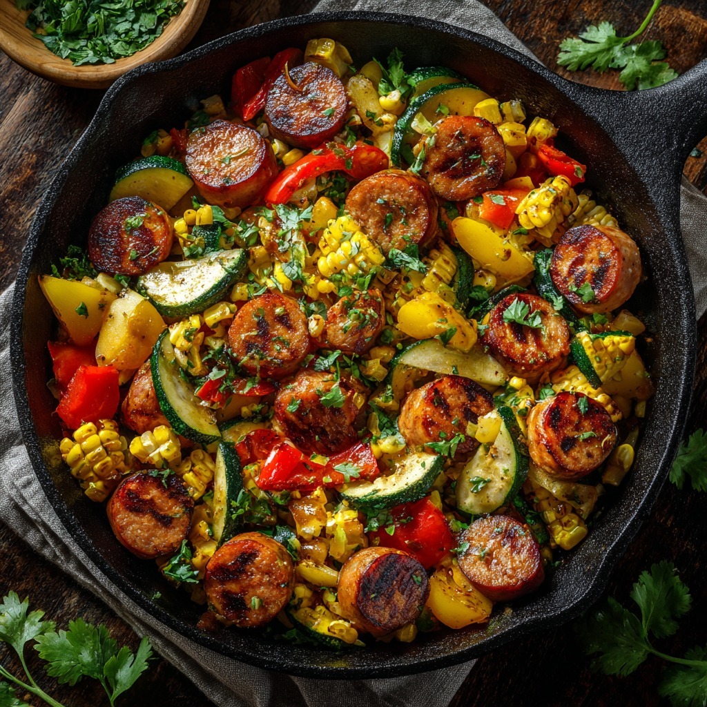Sausage and Veggies Skillet recipe