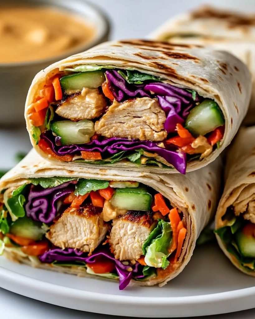 Best Thai Peanut Chicken Wraps recipe