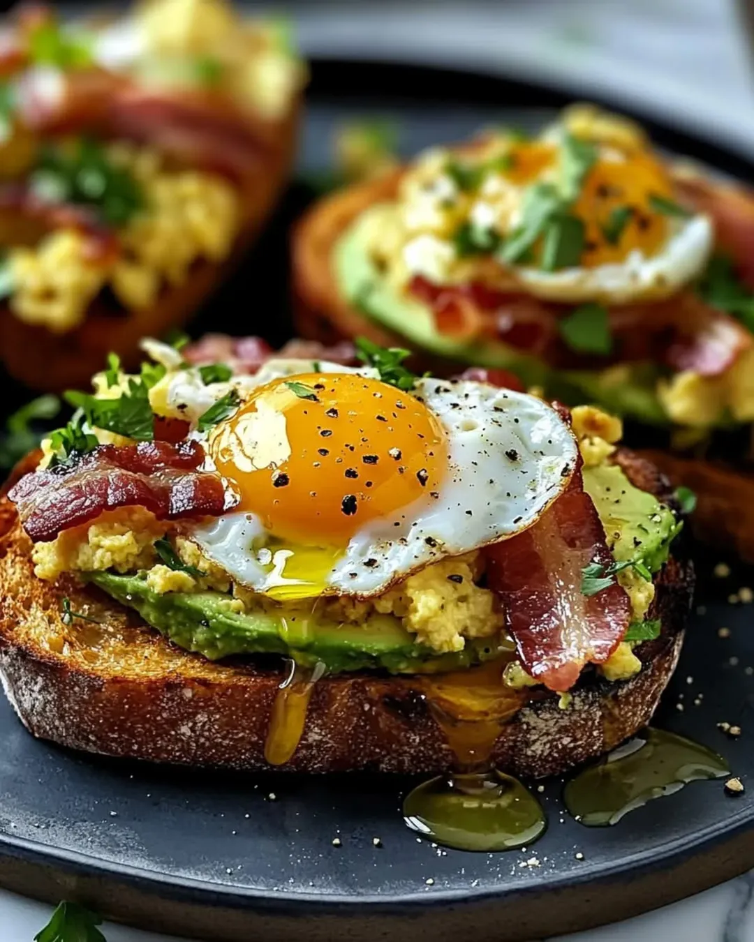 Avocado Bacon and Egg Toast recipe
