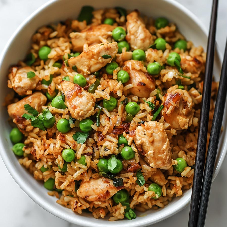 Crispy Garlic Chicken Fried Rice recipe