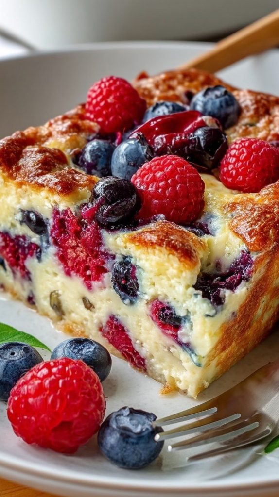 High Protein Triple Berry Bake recipe