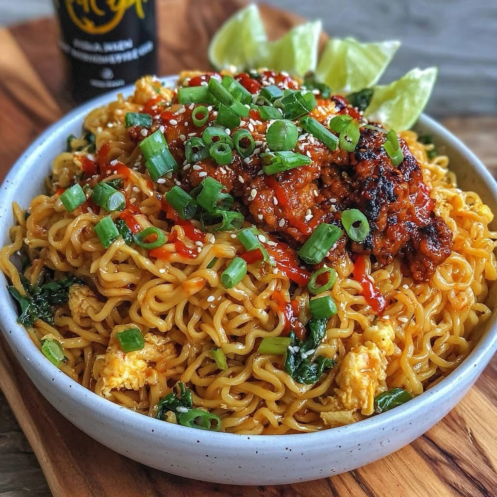 High Protein Spicy Gochujang Noodles recipe