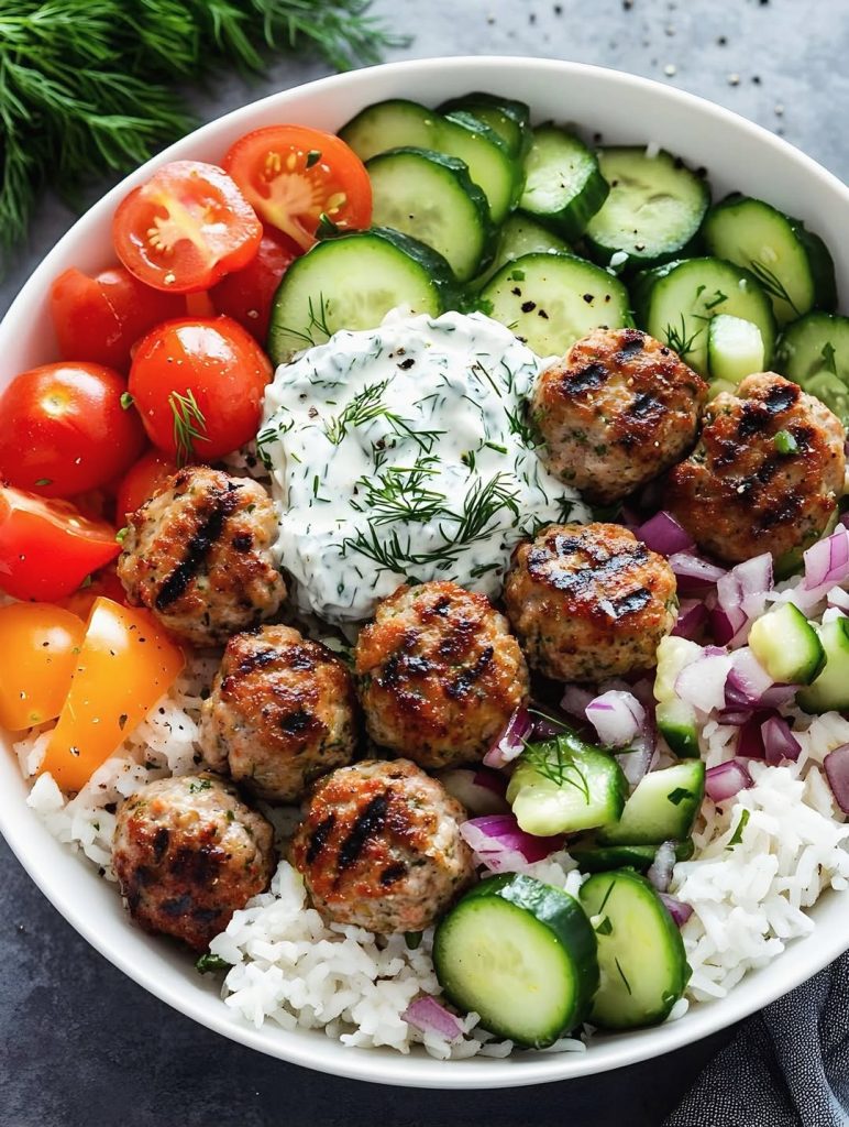 Greek Turkey Rice Bowls recipe